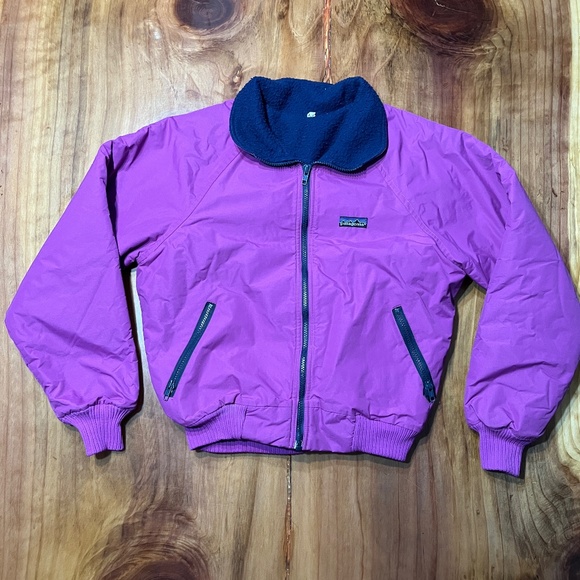 Patagonia Jackets & Blazers - Patagonia Women's Vintage 80’s Bomber Jacket Fleece Lined 11/12 Purple Nylon